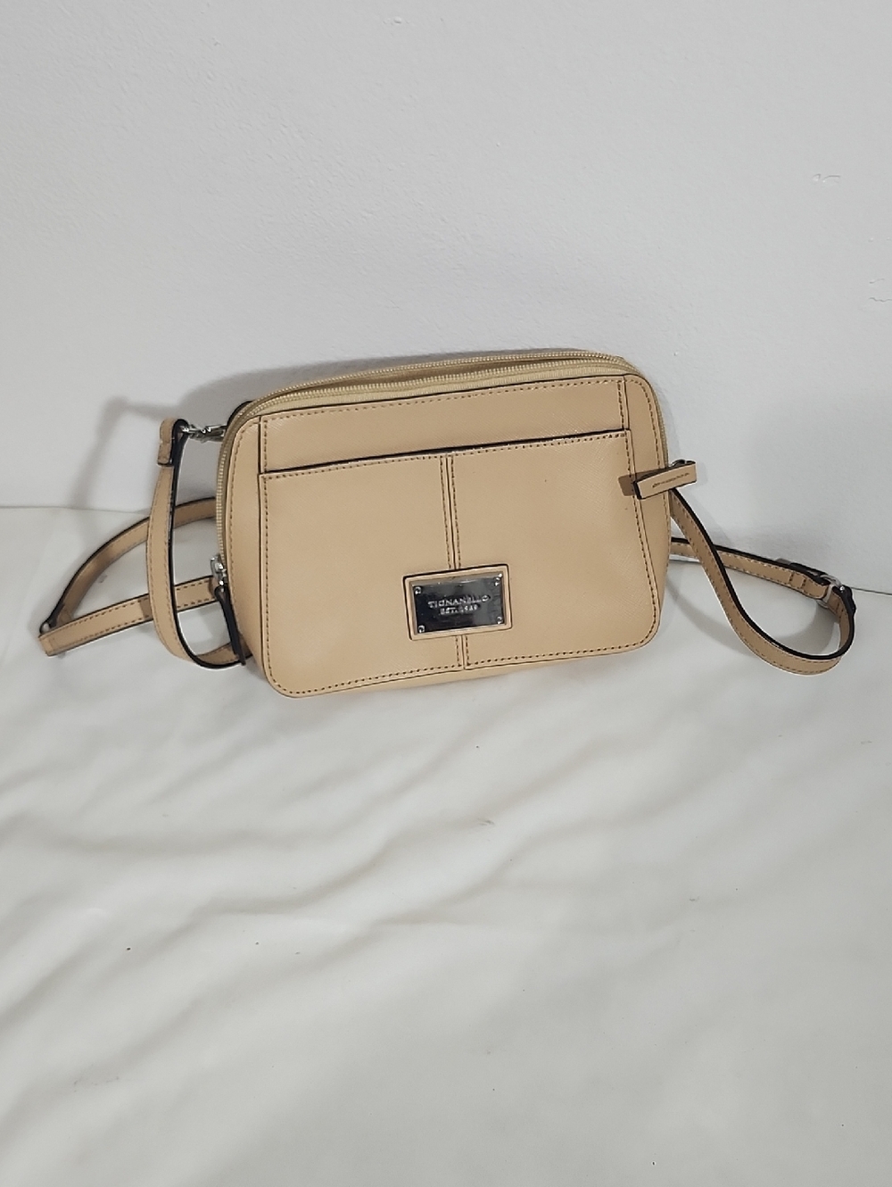 Tignanello Beige Leather Crossbody Bag - Small Shoulder Purse Brand New